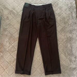 NWT MEN'S RICCARDO PLEATED DRESS PANTS-EDUARDO DARK BROWN 38x32